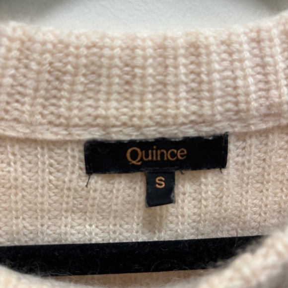 Quince Women’s Sz Small 100% Cashmere Cream Knit Sweater Quiet Luxury - Picture 3 of 7